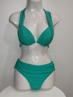 Women’s Teal Halter Bikini Set - Comfortable Two-Piece Swimwear